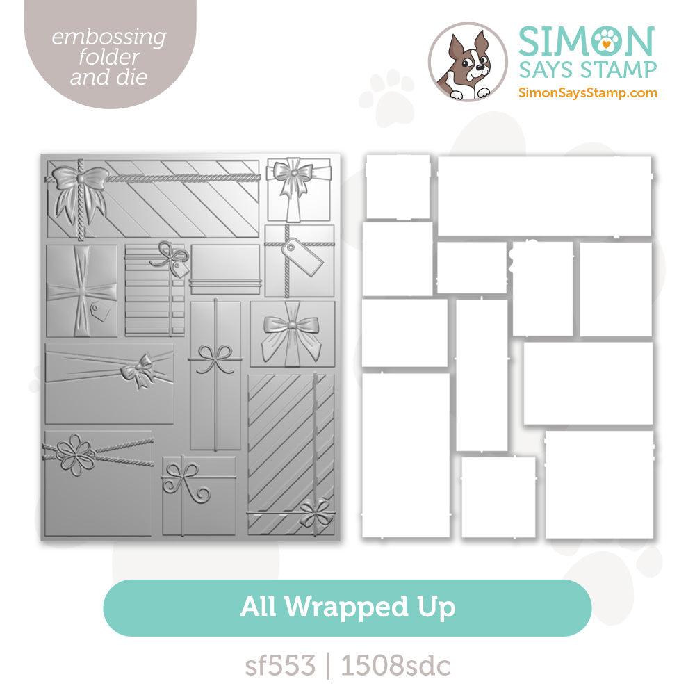 Simon Says Stamp Embossing Folder and Die All Wrapped Up set1119wu