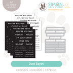 CZ Design Sentiment Strips And Dies Just Sayin set1125js DieCember