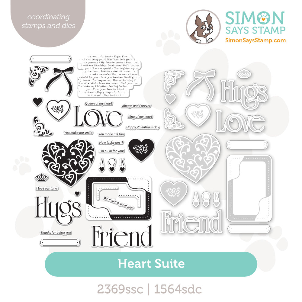 Simon Says Stamps and Dies Heart Suite set1136hs Heart to Heart