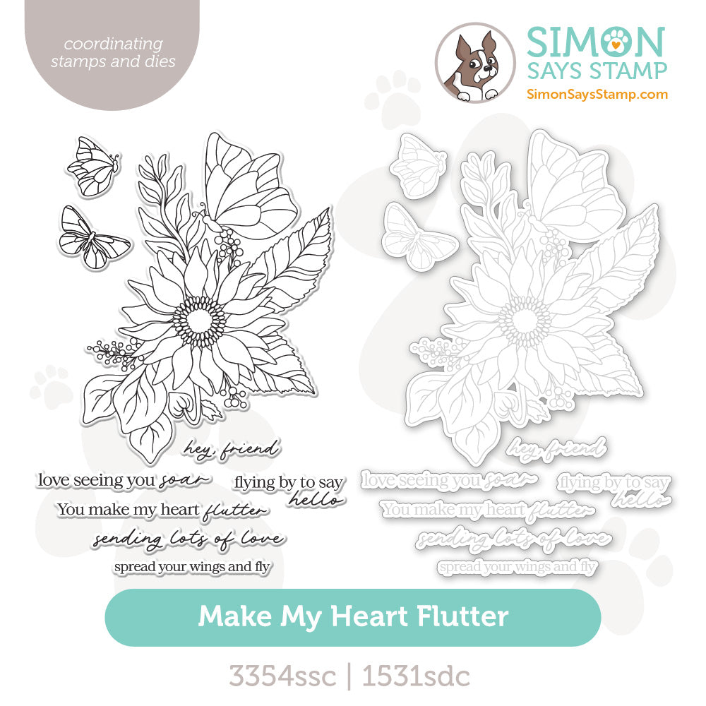 Simon Says Stamps And Dies Make My Heart Flutter set1140hf Heart to Heart