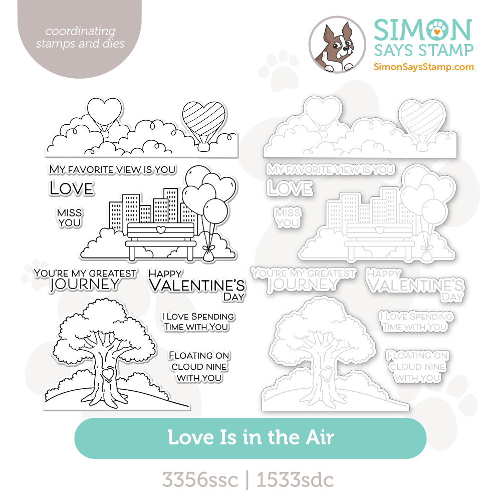 Simon Says Stamps And Dies Love Is In The Air set1142la Heart to Heart