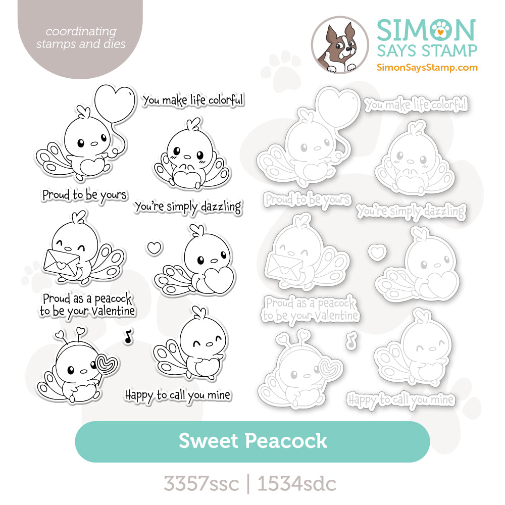 Simon Says Stamps and Dies Sweet Peacock set1145sp Heart to Heart
