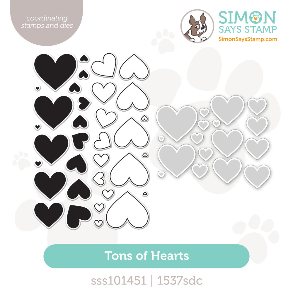Simon Says Stamps And Dies Tons of Hearts set1156hf Heart to Heart