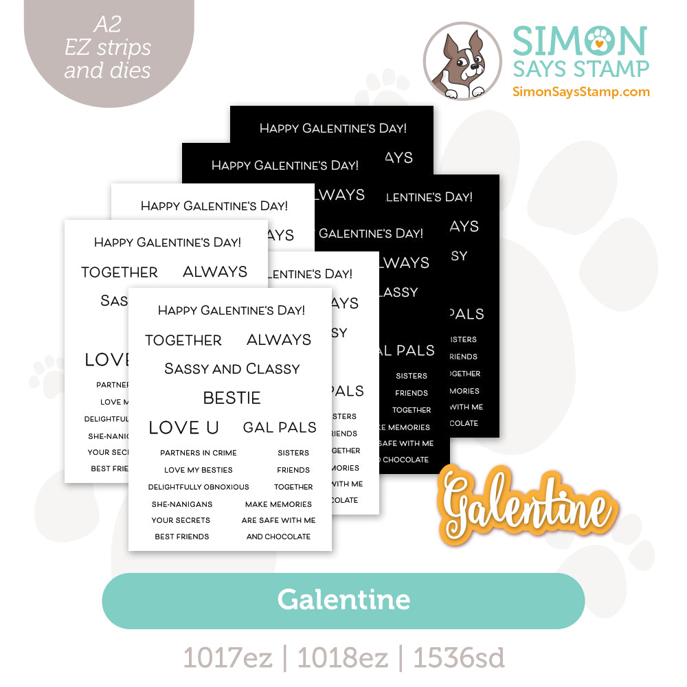 Simon Says Stamp EZ Strips And Dies Galentine's Day set1157gt Heart to Heart