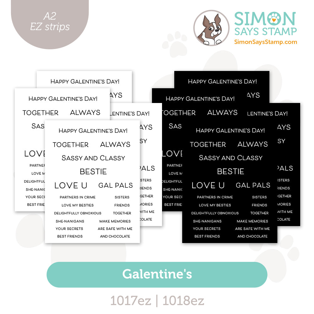Simon Says Stamp EZ Strips Galentine's set1158gt Heart to Heart