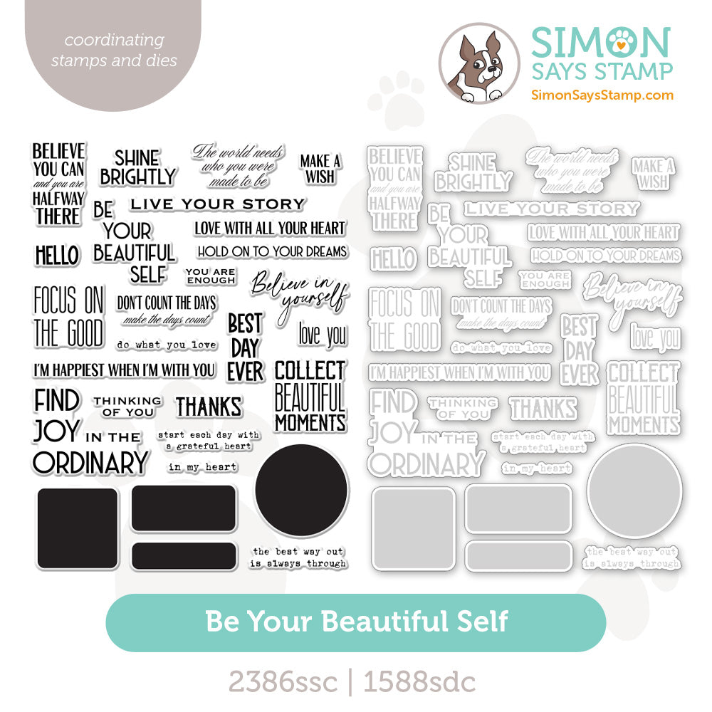 Simon Says Stamps And Dies Be Your Beautiful Self set1165by