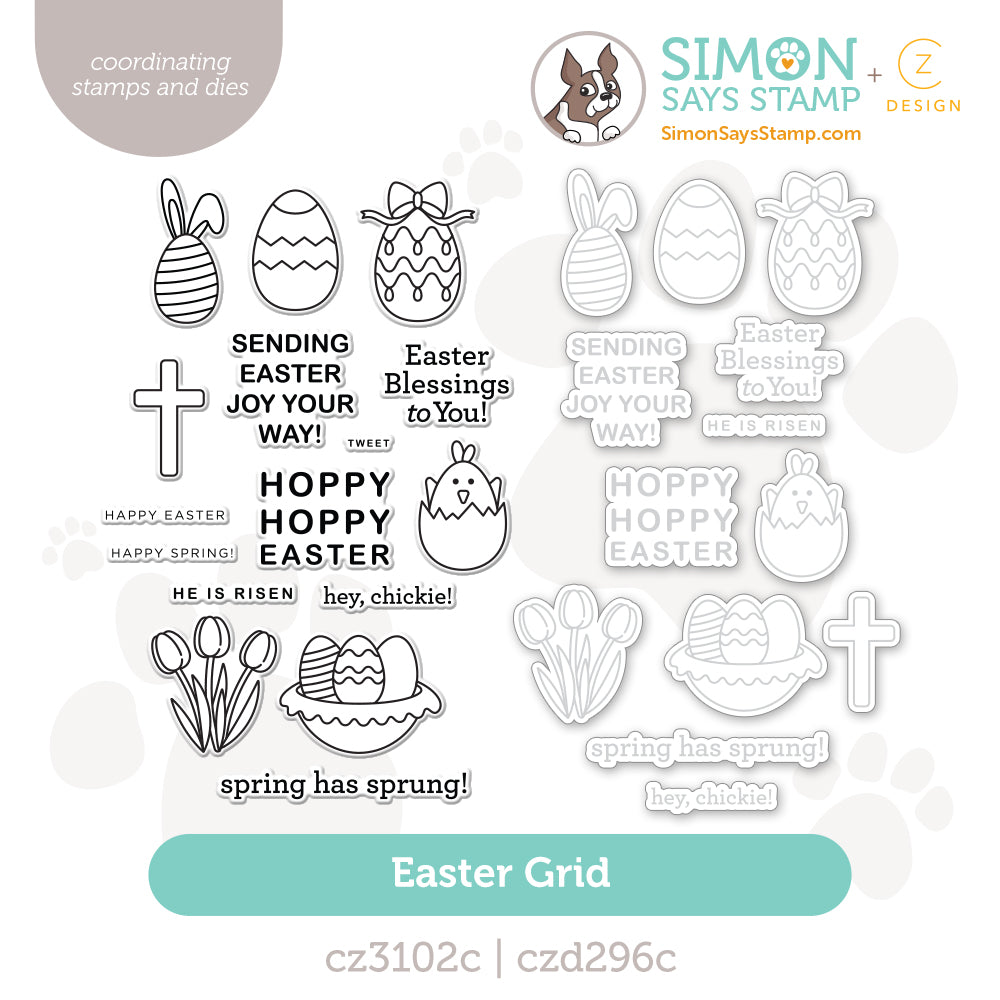 CZ Design Stamps And Dies Easter Grid set1181eg Beautiful Moments