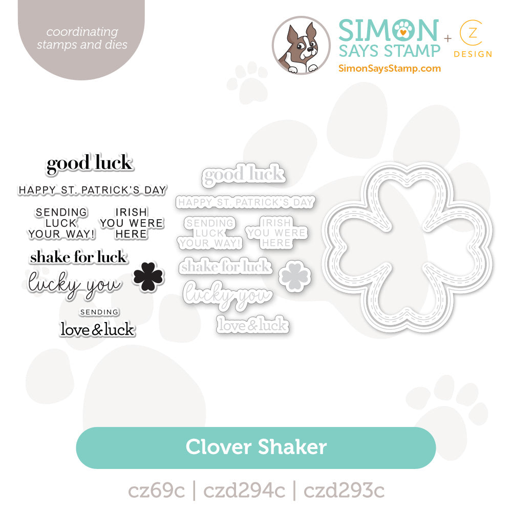 CZ Design Stamps and Dies Clover Shaker Bundle set1189cs In My Heart