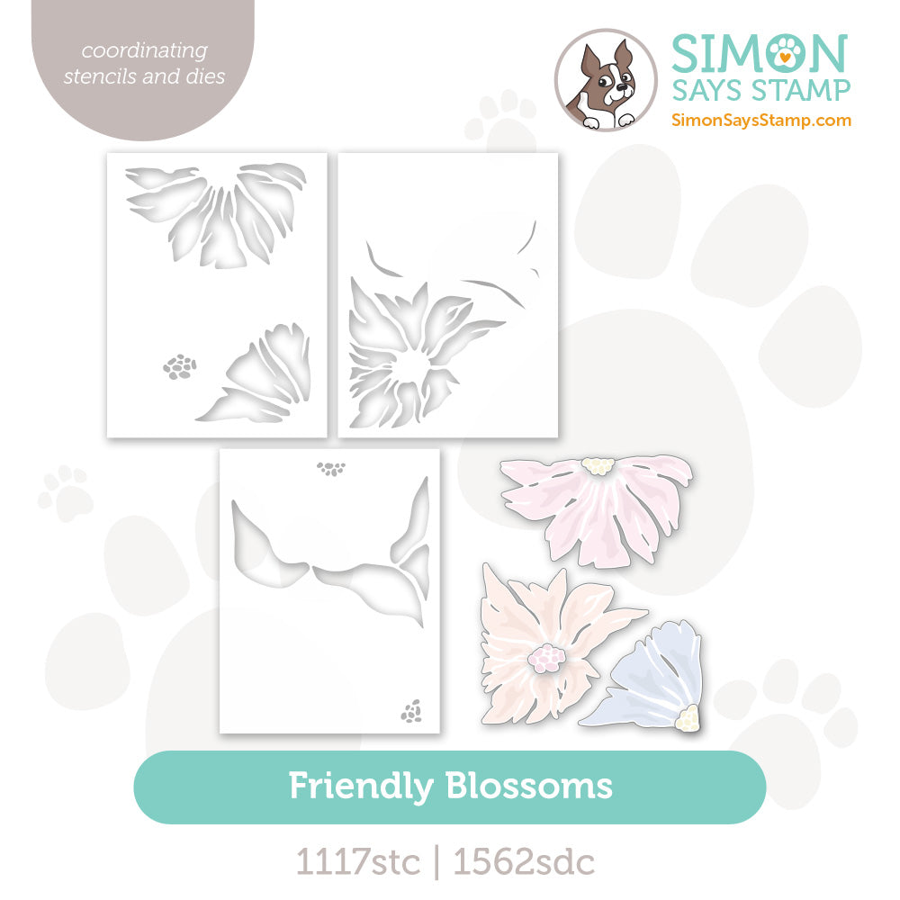 Simon Says Stamp Stencils and Dies Friendly Blossoms set1190fb In My Heart