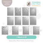 Simon Says Stamp Beautiful Moments Collection I Want It All Embossing Folders set1193ef