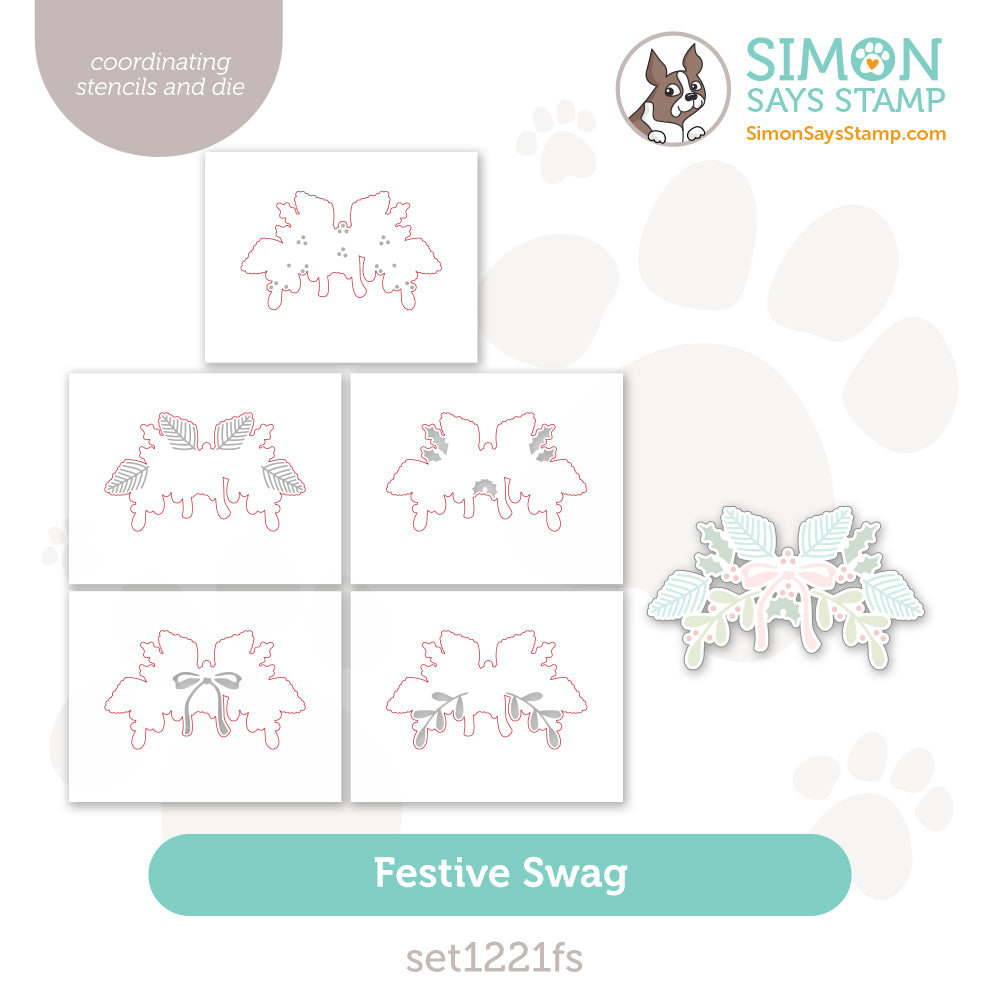 Simon Says Stamp Stencils and Die Festive Swag set1221fs