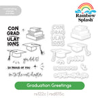 Rainbow Splash Stamps And Dies Graduation Greetings set1221gg