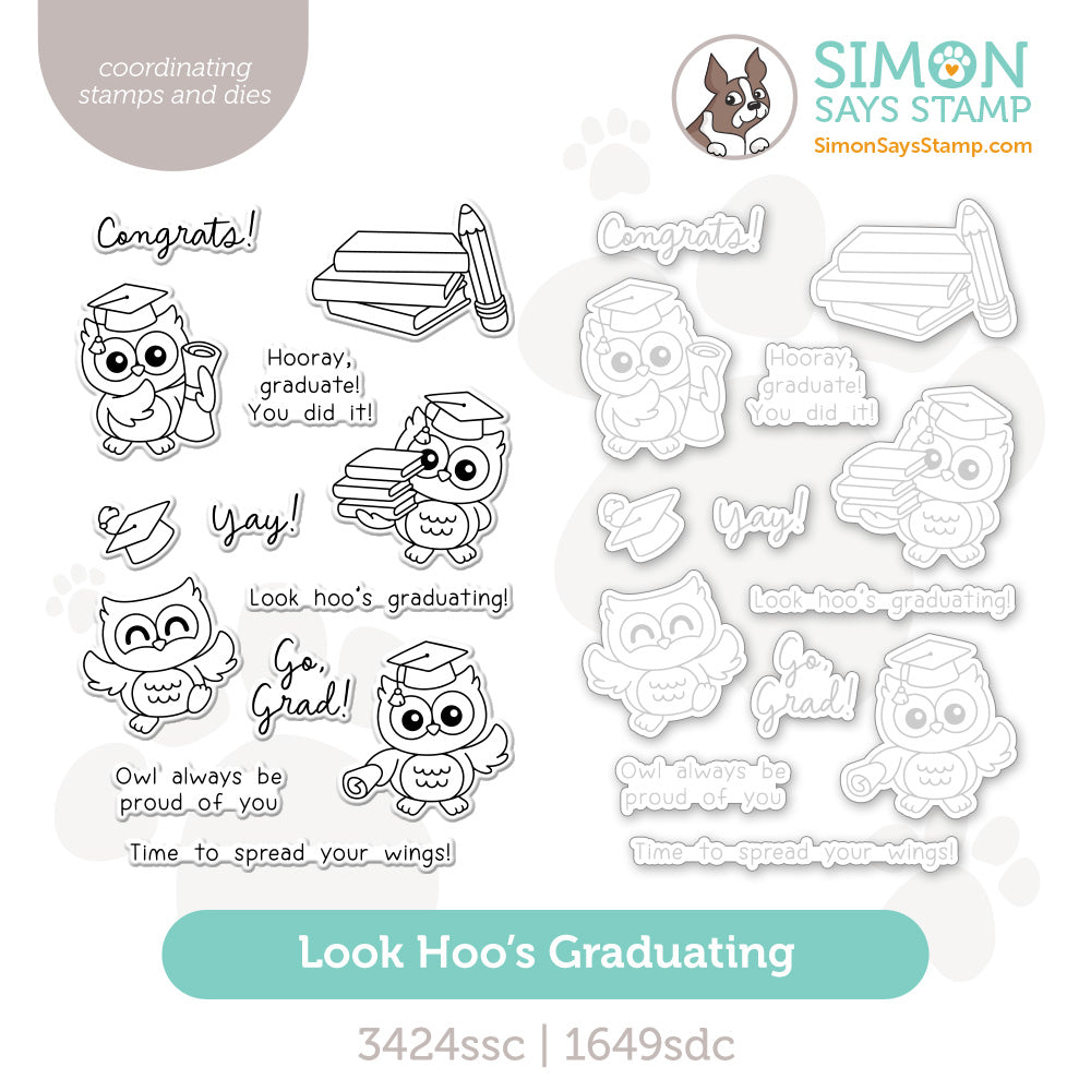 Simon Says Stamps And Dies Look Hoo's Graduating set1222lh