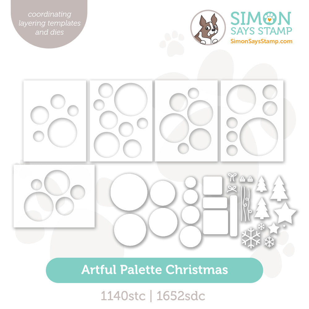 Simon Says Stamp Set of 5 Layering Templates and Wafer Dies Artful Pal