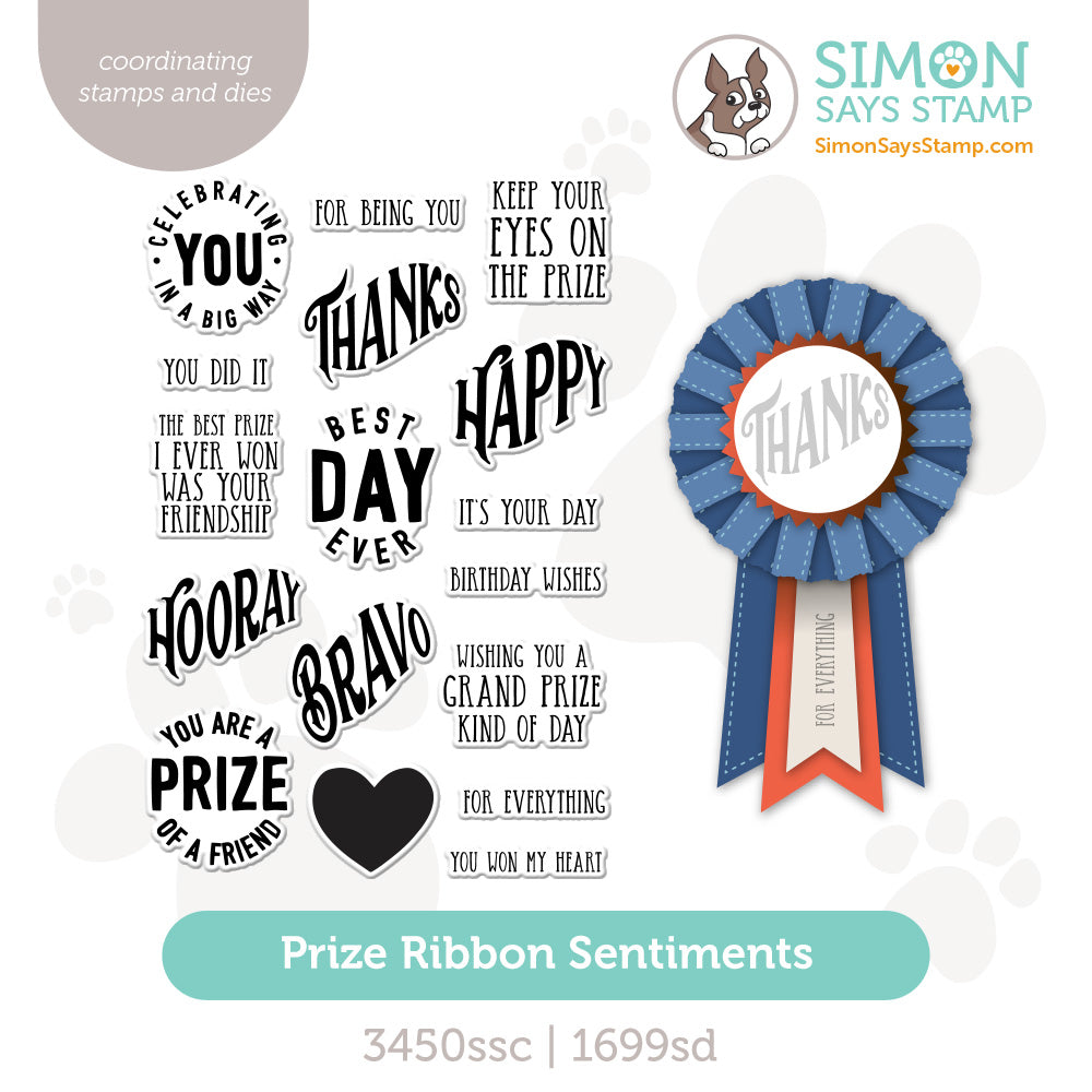Simon Says Stamps And Dies Prize Ribbon Sentiments set1251pr