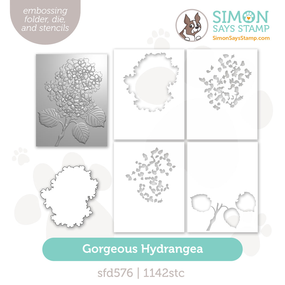 Simon Says Stamp Embossing Folder Dies and Stencils Gorgeous Hydrangea set1256gh Always There