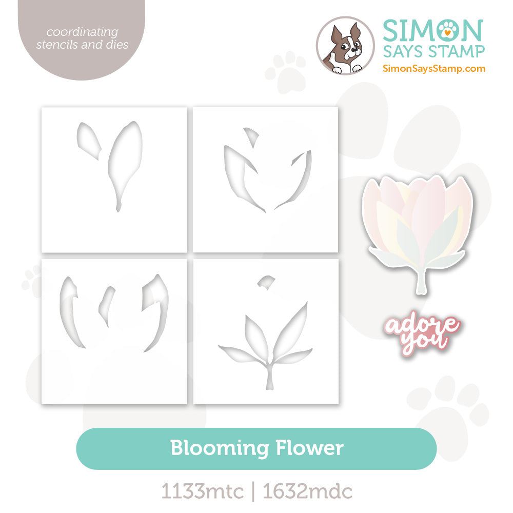 Simon Says Stencils and Dies Blooming Flower set1257bf Shine On