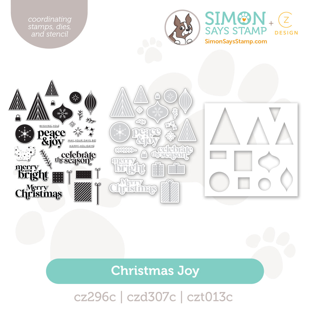 CZ Design Stamps Dies and Stencil Christmas Joy set1257cj