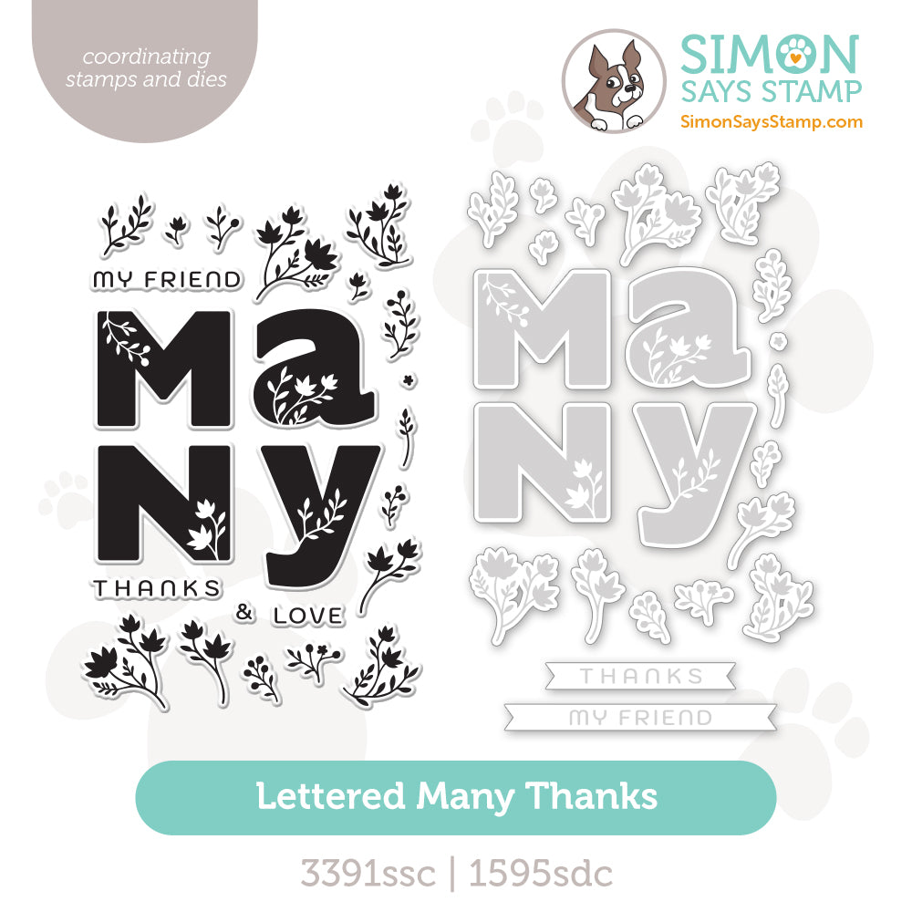 Simon Says Stamps and Dies Lettered Many Thanks set1263lm Shine On