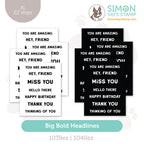 Simon Says Stamp EZ Strips Big Bold Headlines set1288bb