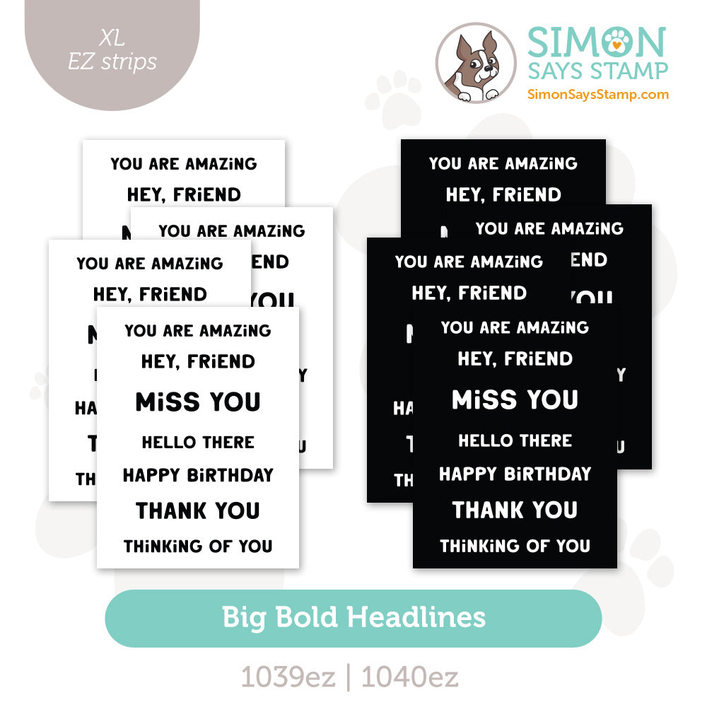 Simon Says Stamp EZ Strips Big Bold Headlines set1288bb
