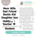 CZ Design Stamps and Dies Number 1 Words set1307no Every Happiness