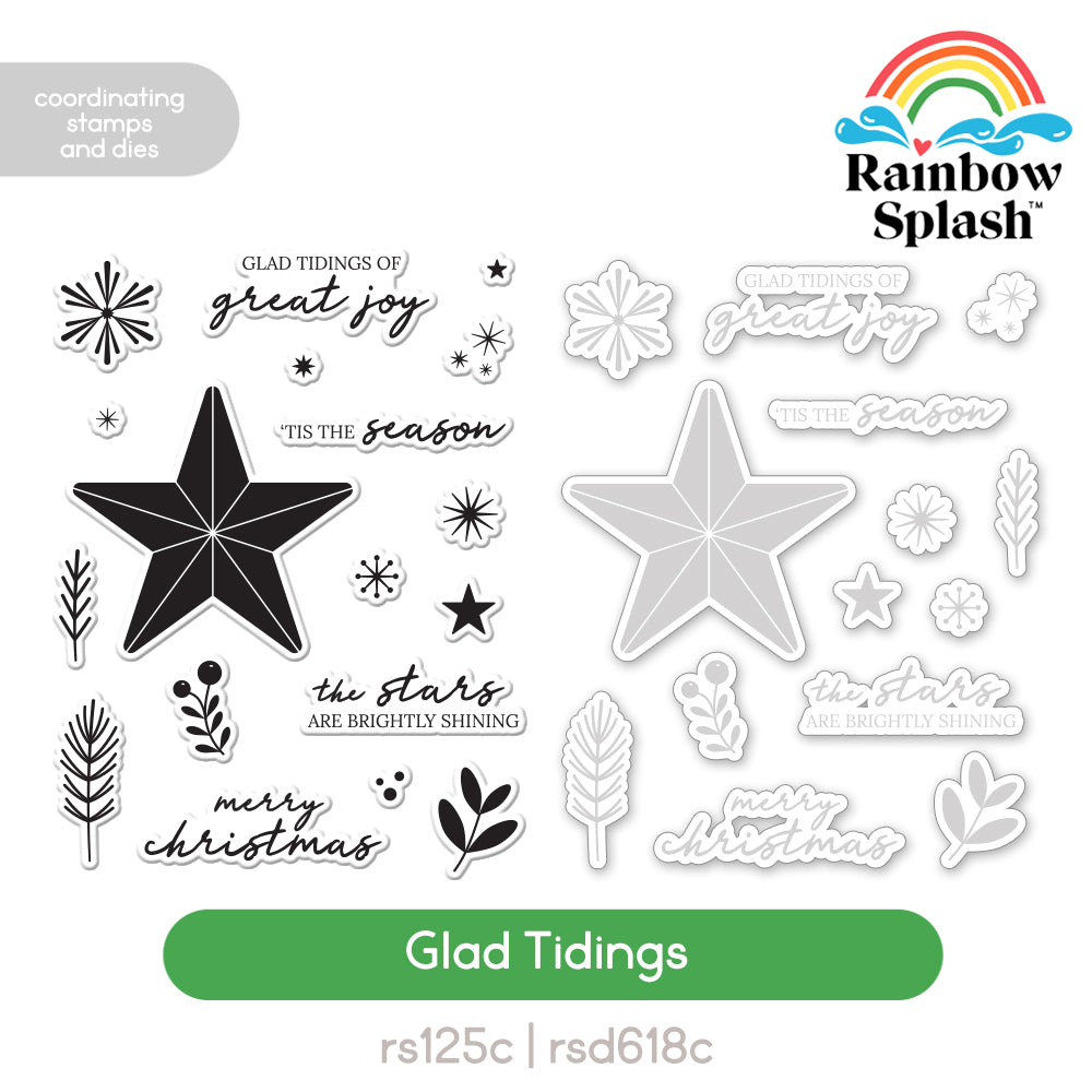 Rainbow Splash Stamps and Dies Glad Tidings set1322gt
