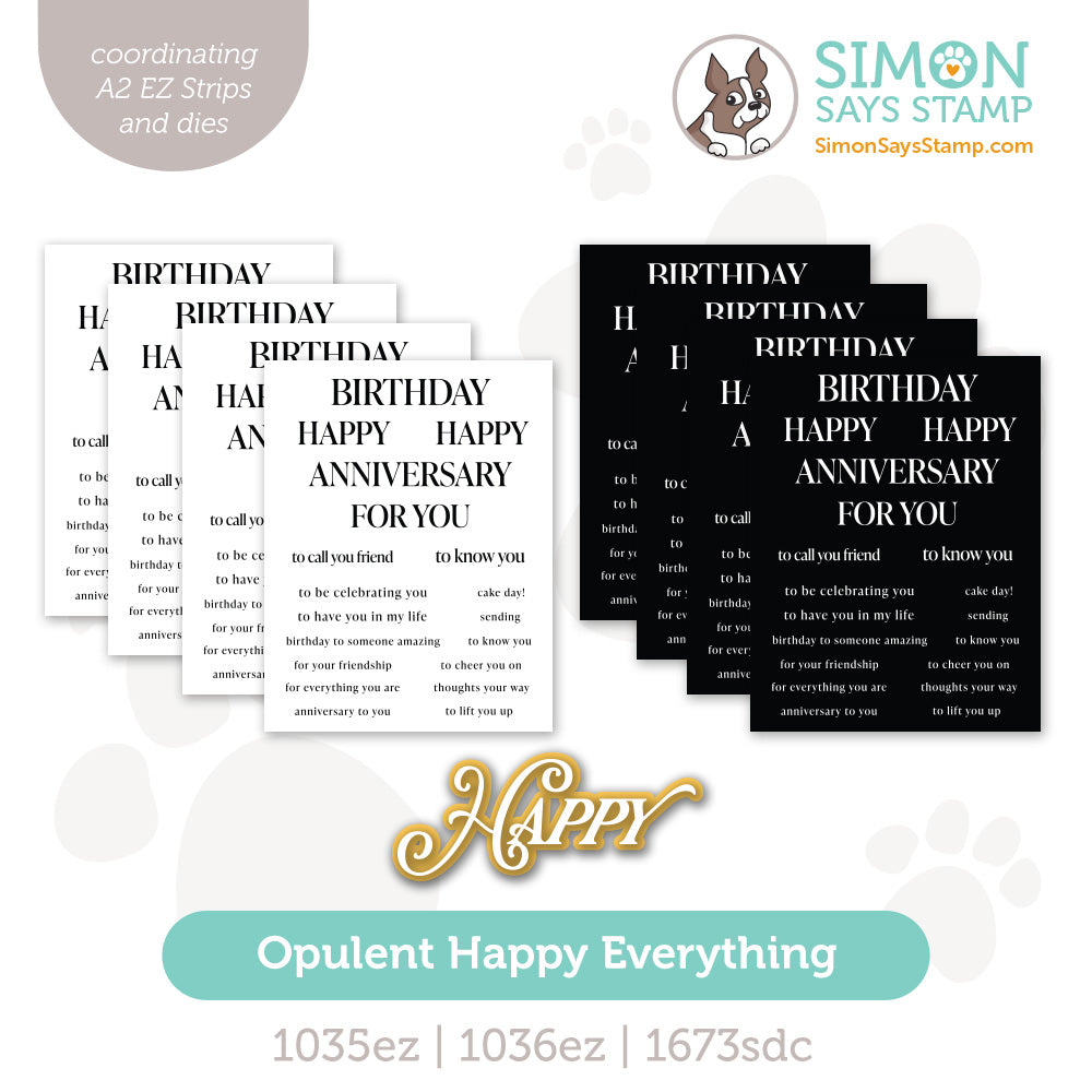 Simon Says Stamps EZ Strips and Dies Happy Everything set1336he