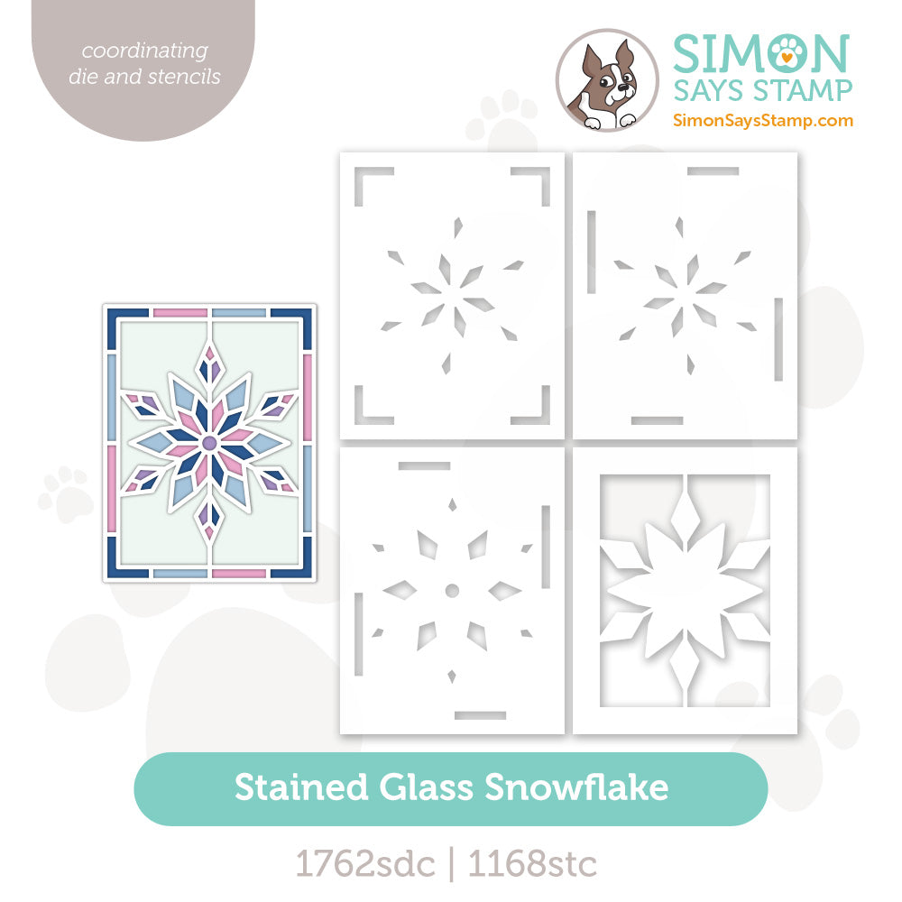 Simon Says Stamp Stencils and Dies Stained Glass Snowflake set1337sg