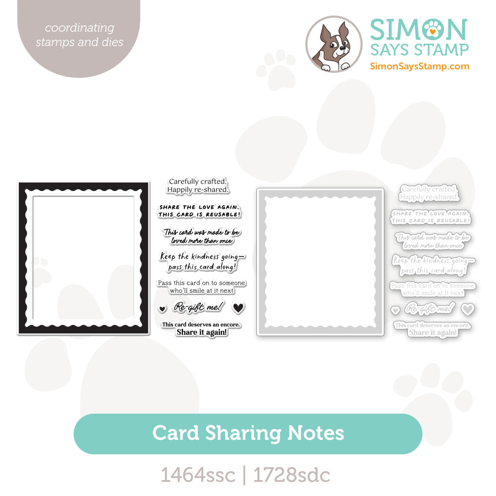 Simon Says Stamps and Dies Card Sharing Notes set1354cs