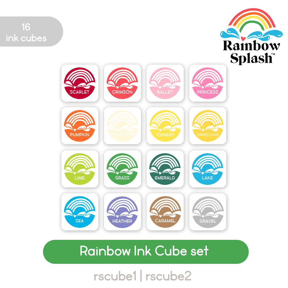 Rainbow Splash Full Set of 16 Ink Cubes set1355rs