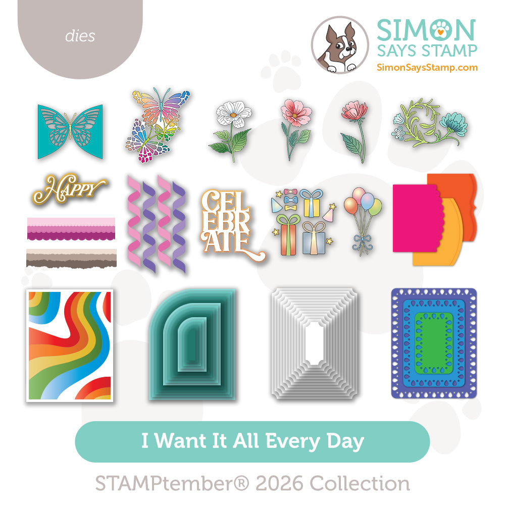 Simon Says Stamp Stamptember Stand-Alone Wafer Dies I Want It All Everyday set1360sah