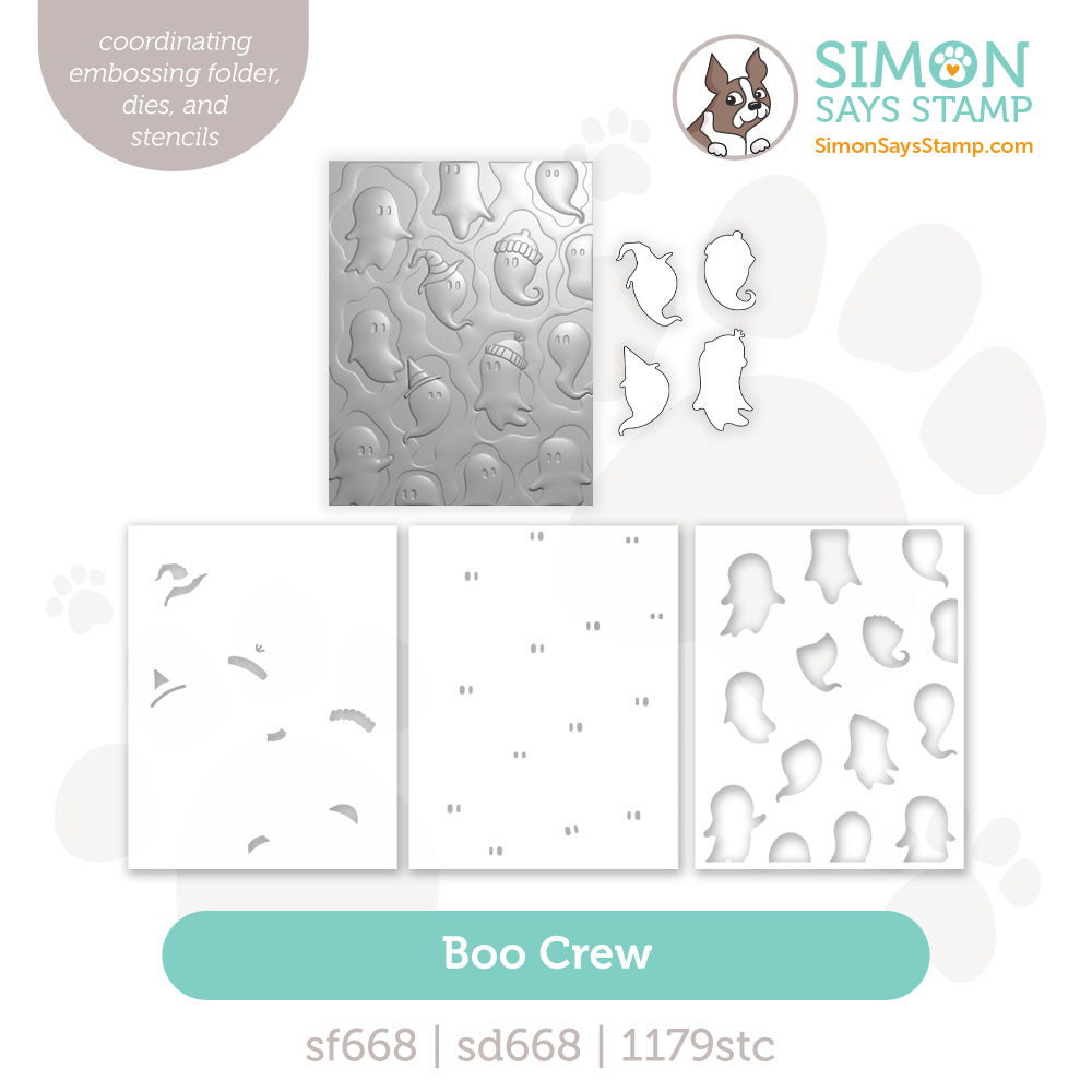 Simon Says Stamp Embossing Folder Dies and Stencils Boo Crew set1374bc