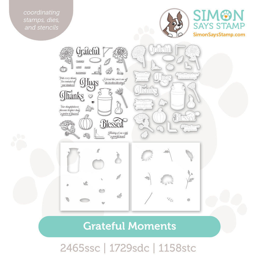 Simon Says Stamps Dies and Stencils Grateful Moments set1377gm