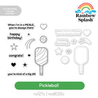 Rainbow Splash Stamps and Dies Pickleball set1408pb Sending Cheer