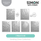 Simon Says Stamp Sending Cheer Collection I Want It All Embossing Folders set1413ef