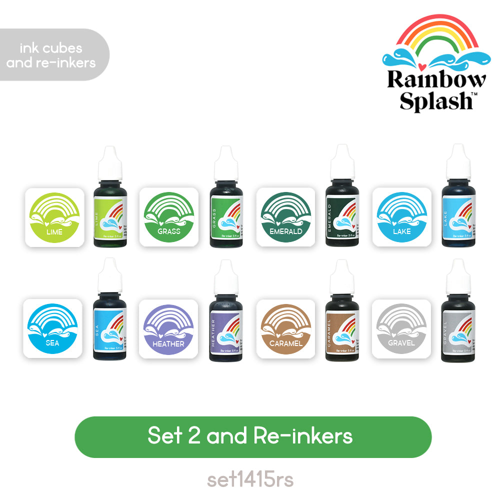 Rainbow Splash Ink Cube Set 2 and Re-inkers set1415rs Sending Cheer