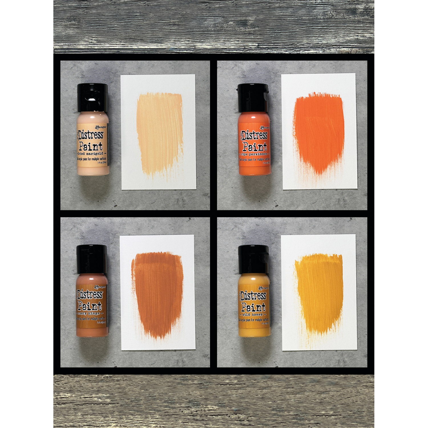Tim Holtz Distress Paint Kit 2 Ranger tdfk84280 Color Swatches