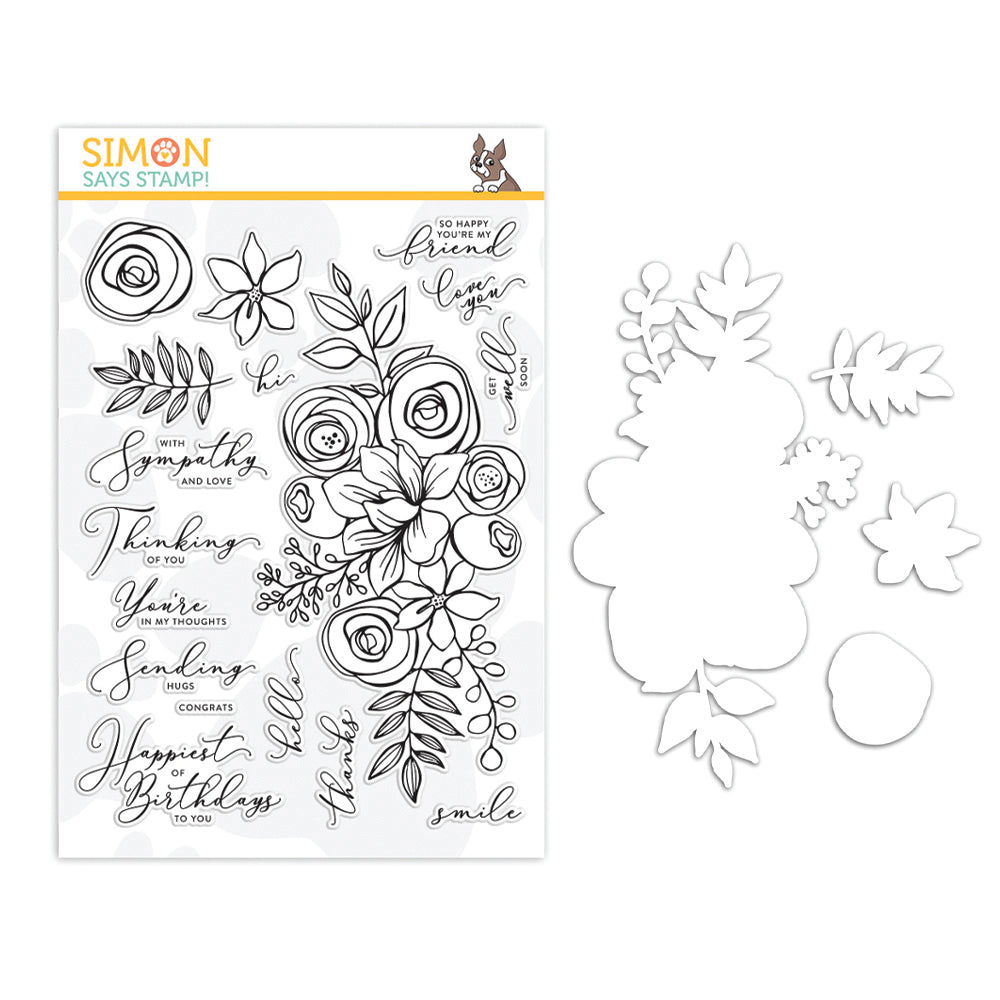 Simon Says Stamps and Dies Sketched Flowers