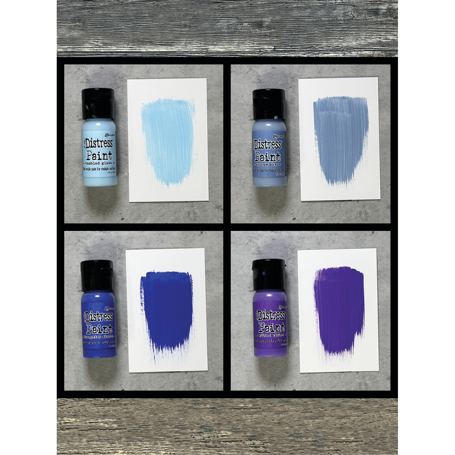 Tim Holtz Distress Paint Kit 4 Ranger tdfk84303 Color Swatches
