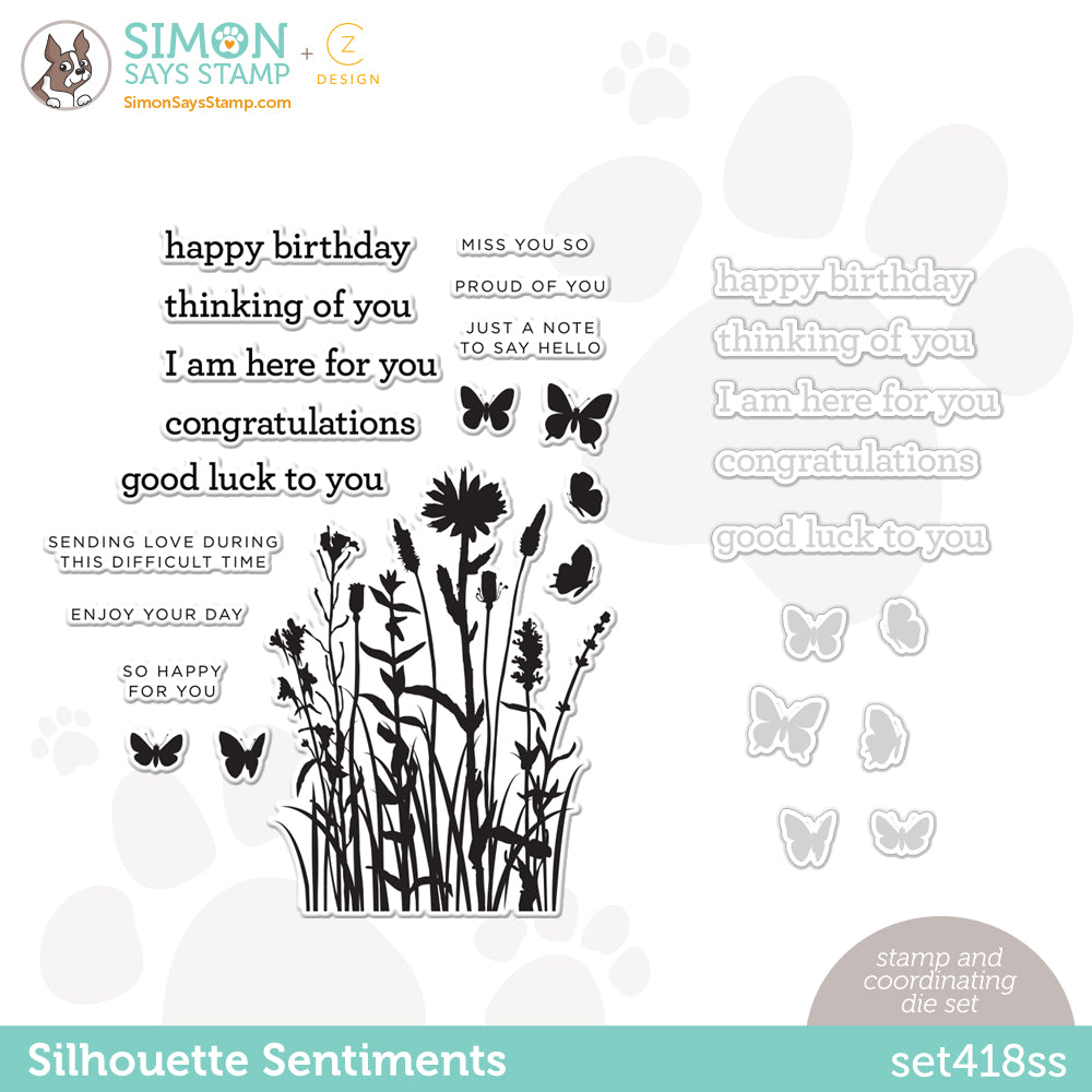 CZ Design Stamps and Dies Silhouette Sentiments