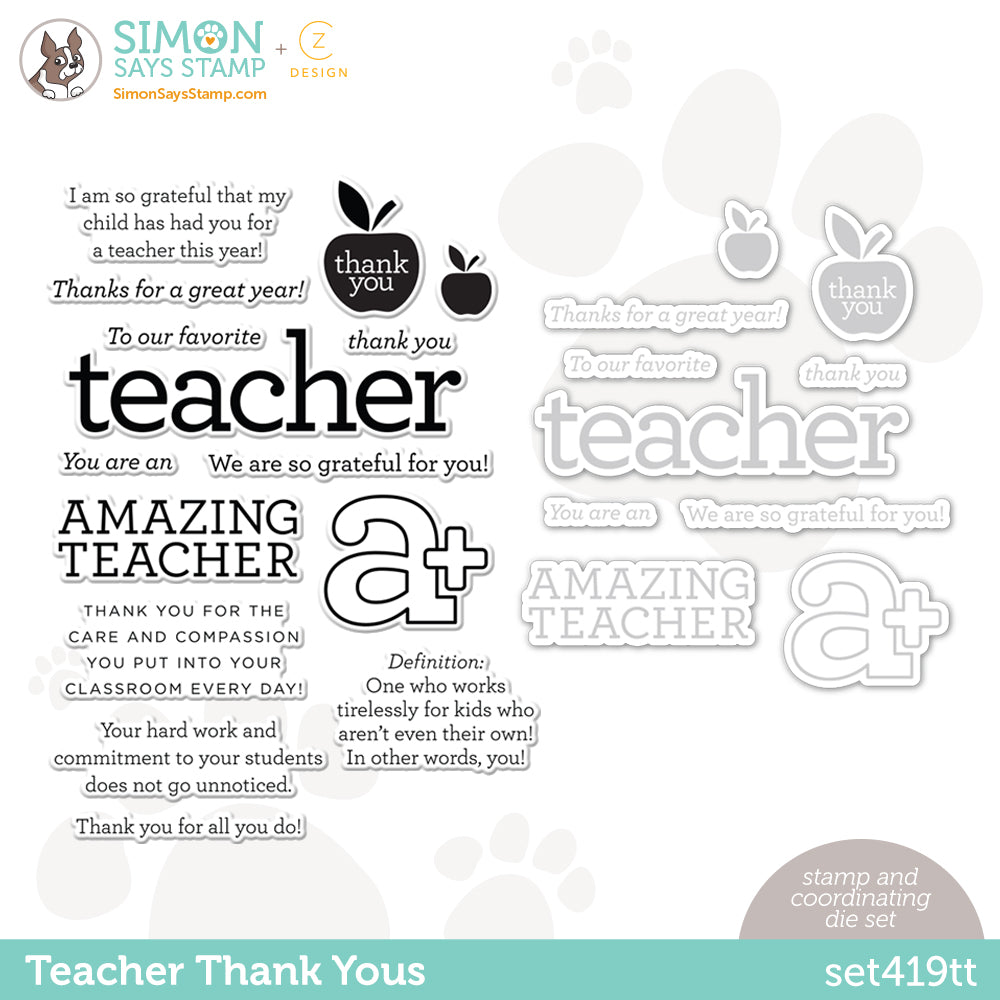 CZ Design Stamps and Dies Teacher Thank Yous