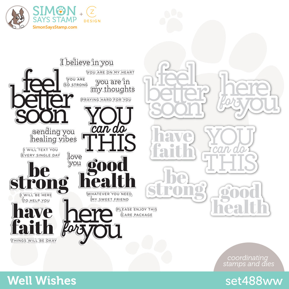 CZ Design Stamps and Dies Well Wishes