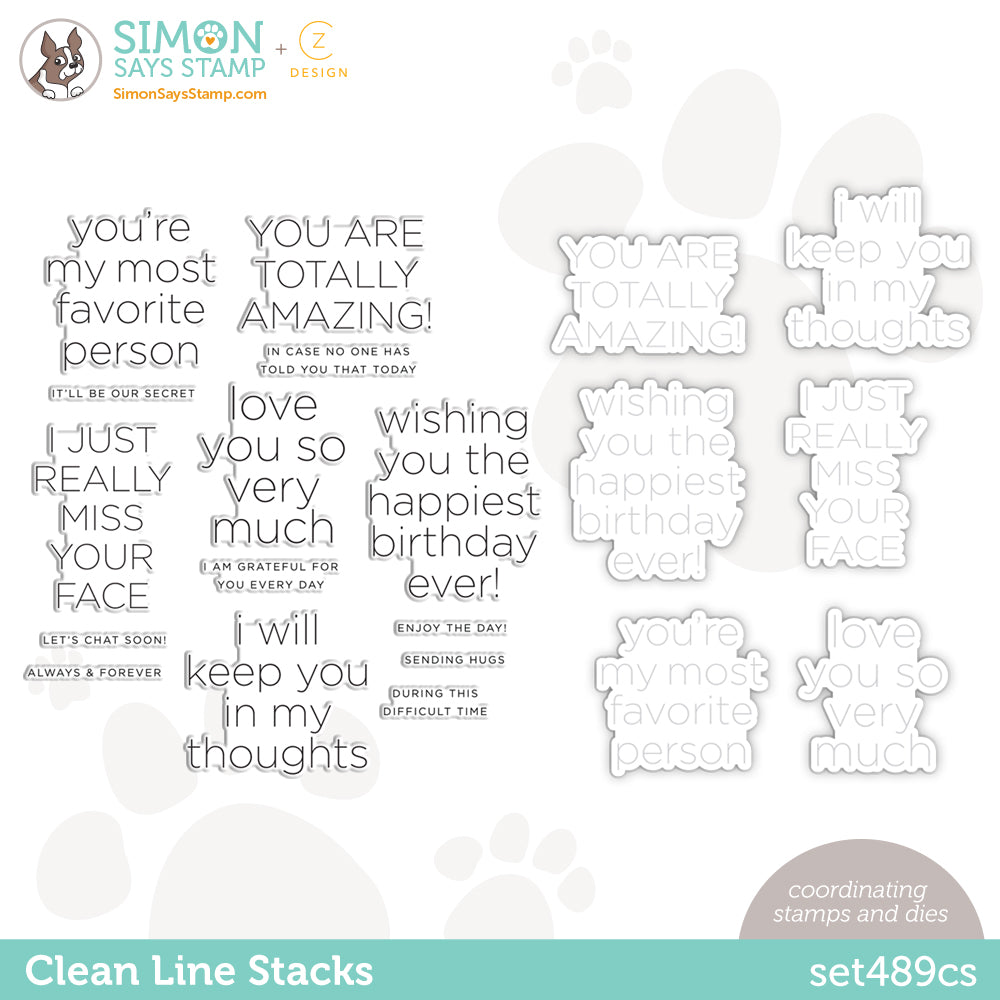 CZ Design Stamps and Dies Clean Line Stacks