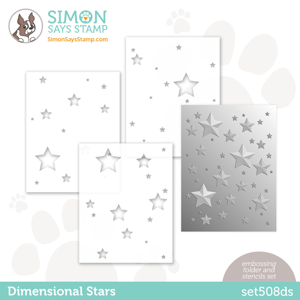 Simon Says Stamp Embossing Folder and Stencils Dimensional Stars
