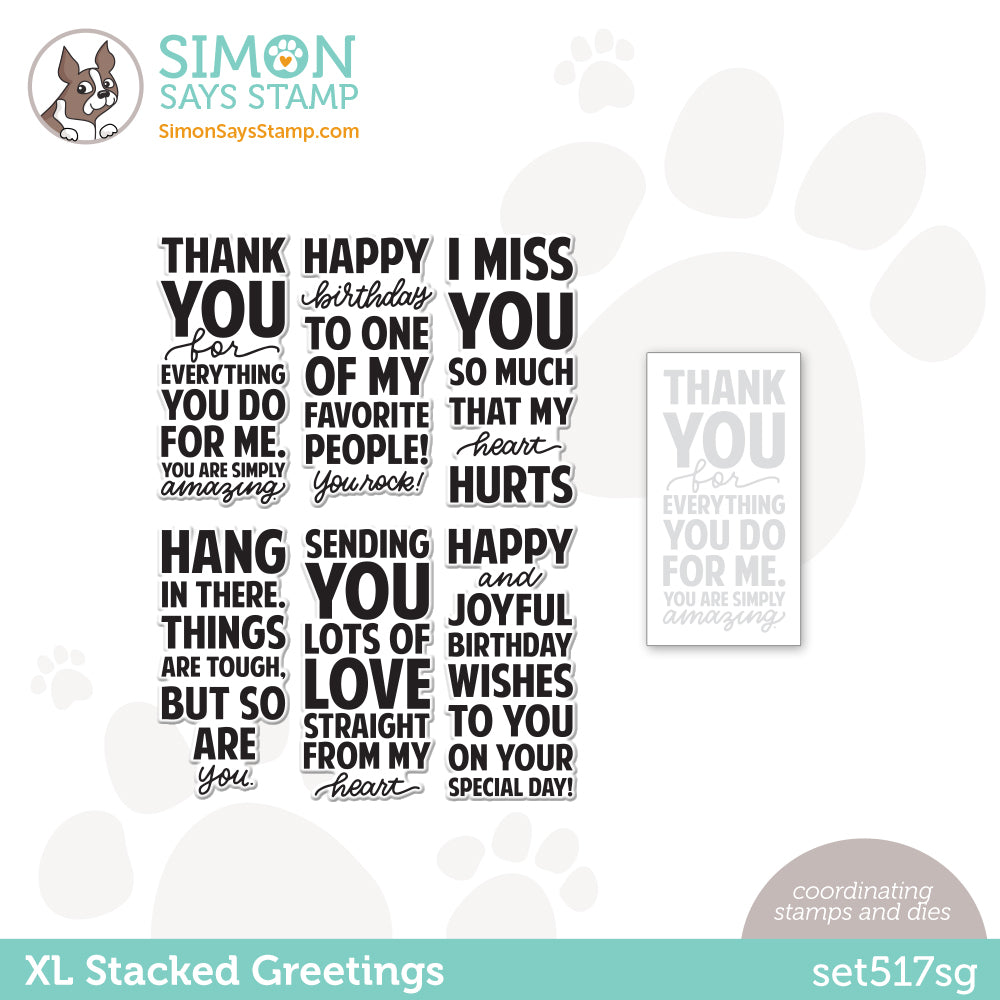 Simon Says Stamps and Die XL Stacked Greetings