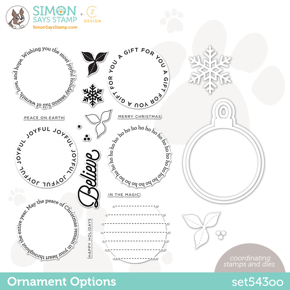 CZ Design Stamps and Dies Ornament Options