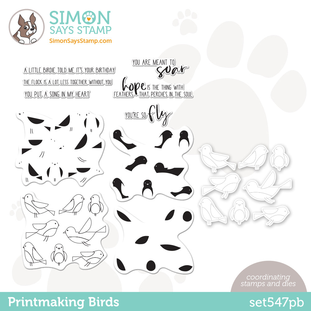 Simon Says Stamps and Dies Printmaking Birds