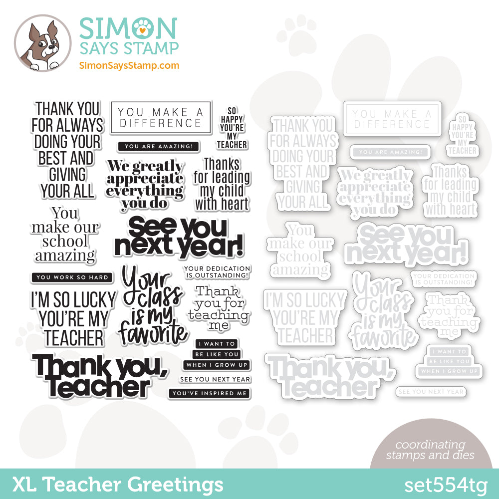 Simon Says Stamps and Dies XL Teacher Greetings