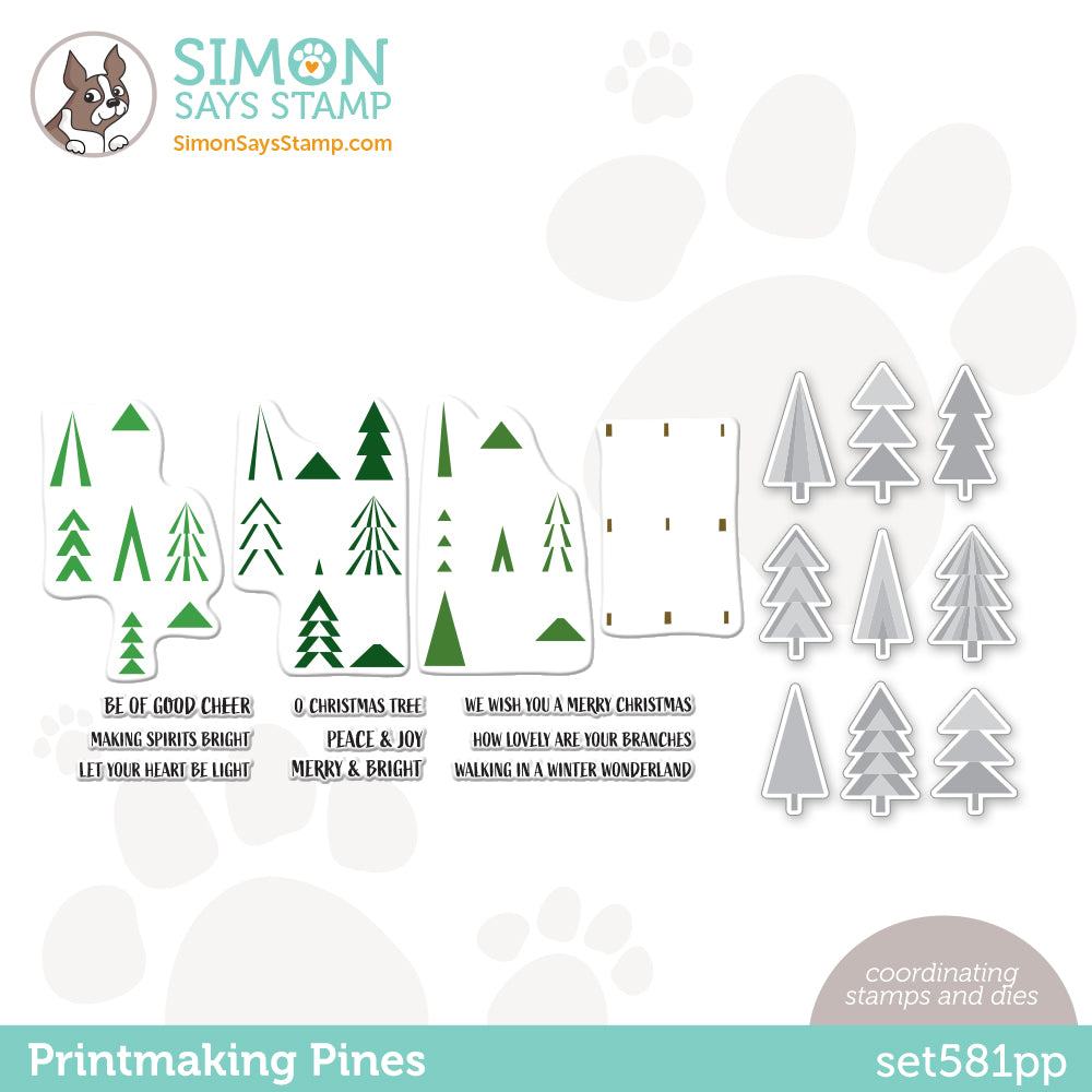 Simon Says Stamps and Dies Printmaking Pines